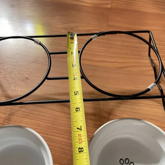 Ceramic Stoneware Bowls and Metal Stand for Cat or Small Dog. NEW, NEVER USED! - Picture 10 of 14